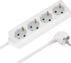 Rebel balta prailgintuvas, 4 lizdai, 2 m, vokiško tipo, be jungiklio (3x1,5 mm)