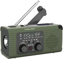 Radio solarne, przenośne radio awaryjne SOS, powerbank 5000mAh, latarka, dynamo, Kruger & Matz