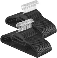 Songmics Plastikiniai pakabai, 50 vnt. rinkinys, pakabai su skyle
