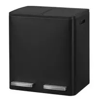 Songmics Šiukšliadėžė juoda 2 x 15 l