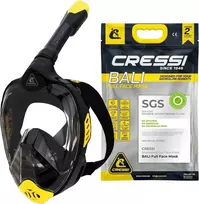 Cressi pilno veido nardymo kaukė su sauso oro sistema ir silikoniniu sandarikliu Bali XDT085055