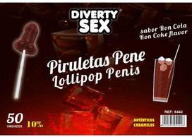 DIVERTY SEX DIABLO GOLOSO Rum & Cola Lollipops 10% Alcohol 50pcs Jar