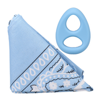 Doc Johnson The Code Silicone Support Ring & Bandana Set Light Mėlyna by Rock Solid