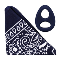 Doc Johnson The Code Navy Mėlyna Silicone Ring & Bandana Set by Rock Solid