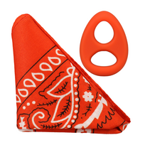 Doc Johnson The Code Silicone Ring & Square Bandana Set Oranžinis - Adjustable Comfort