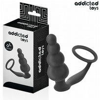 Addicted Toys Silicone Intimate Plug with Ring Model 5 - Juodas, 235 mm