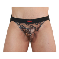 BURN Jock Snake Juodas XL - Breathable Mesh Athletic Jockstrap