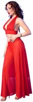 Chilirose Sets Chilirose CR 4857 Raudona Multi-Way Top & Wide-Leg Pants Set, Size M