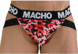 Macho Underwear MACHO MX28MR Jockstrap Military Raudona S - Anatomical Lycra Support