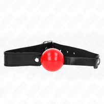Kink Collar Gag KINK Model 1 Soft TPE Ball 4cm Adjustable Gag 41-61cm Juodas/Raudona