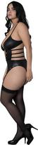 Male Power Magic Silk Kira Open Front Basque with Garters & Thong Juodas 2X