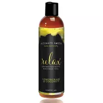 Intimate Earth Relax Massage Oil 240ml - Lemongrass & Coconut Blend