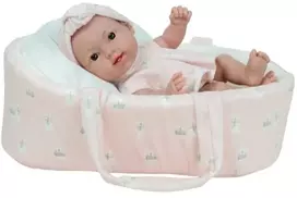 Arias lėlė kūdikėlis su rožine nešykle 26 cm