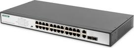 Digitus DN-95343 network switch Unmanaged Fast Ethernet (10/100) Power over Ethernet (PoE) 1U Black, Silver