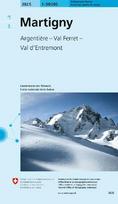 282S Martigny Schneesportkarte: Argentière - Val Ferret - Val d'Entremont