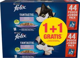 Purina Nestle PURINA Felix Fantastic Selection of flavors in jelly - wet cat food - 44x85g + 44x85g GRATIS