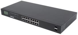 Intellinet  16-Port Gigabit Ethernet PoE+ Switch with 2 SFP Ports, LCD Display, IEEE 802.3at/af Power over Ethernet (PoE+/PoE) Compliant, 370 W, Endspan, 19" Rackmount | 561259  | 766623561259
