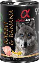 Šlapias šunų maistas Alpha Spirit WET Rabbit & Banana, triušiena, 0.4 kg