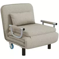 3 in 1 miegamasis fotelis, sofa-lova su lovos funkcija, 120 kg, pilkas