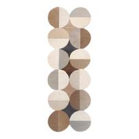 Rankų darbo pilkai smėlinės spalvos iš vilnos kilimas 80x230 cm Mia Ellipse – Flair Rugs