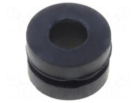 Grommet | Ømount.hole: 6mm | Øhole: 3.5mm | rubber | black