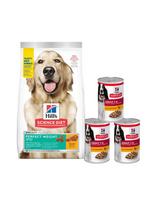 HILL'S Science Plan Adult 1+ Perfect Weight Large Breed sausas maistas su vištiena 12 kg + 3 skardinės NEMOKAMAI