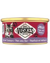 VOSKES Jelly Tuna with Seabass 85 g tunas su jūros lydeka želė, papildomas maistas katėms