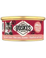 VOSKES Jelly Tuna with Salmon 85 g Tunas su lašiša želatinoje, papildomas maistas katėms
