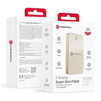 Išorinė baterija saderinta su MagSafe Forcell F-Energy SuperSlim F10K8 QC4.0 PD3.0 15W 10000 mAh titano dykumos spalva