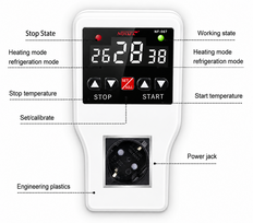 Programuojama rozetė-rele su atspariu vandeniui temperatūros jutikliu | 2200W | LCD ekranas