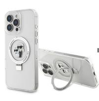 Nugarėlės dėklai Karl Lagerfeld Apple iPhone 16 Pro Ringstand Karl and Choupette MagSafe Case Transparent