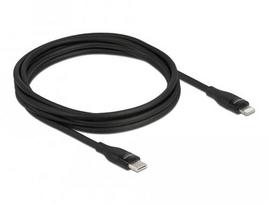 Delock USB Type-C to Lightning data and charging cable for iPhone, iPad, and iPod, black, 2 m, MFi certified