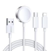 Dirželis Joyroom  Joyroom S-IW008 3-in-1 cable magnetic charger USB-A - Lightning/USB-C 1.2m - white
