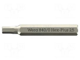 Screwdriver bit | Hex Plus key | HEX 2.5mm | 840/0 Micro