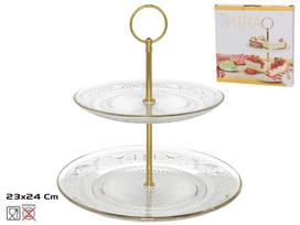Tortinė Kitchen&GO Kira, 23 cm x 24 cm, 23 cm, Ø 23 cm, Skaidri sp./Aukso sp.