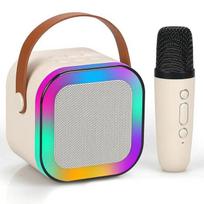 Belaidės kolonėlės Kiddyz  K12 Karaoke Set of  Bluetooth wireless 6w speaker & 1x Microphone with RGB Light Pink