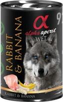 Šlapias šunų maistas Alpha Spirit WET Rabbit & Banana, triušiena, 0.4 kg