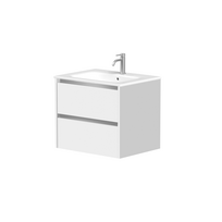 Vonios spintelė Kame City 60cm 2 stalčiai, Be kriauklės, aliuminio profilis, Baltas matinė BU/6-3DR/D02P1