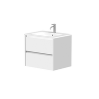 Vonios spintelė Kame City 60cm 2 stalčiai, be kriauklės, balti profiliai, baltas matinė BU/6-3DR/D02P3