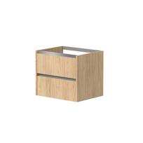 Vonios spintelė Kame City 60cm 2 stalčiai, Po stalviršiu, Be praustuvo, Aliuminio profilis Šviesus ąžuolas BUC/6-3DR/35P1
