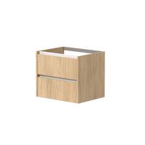 Vonios spintelė Kame City 60cm 2 stalčiai, Po stalviršiu, Be praustuvo, Balti profiliai, Šviesus ąžuolas BUC/6-3DR/35P3