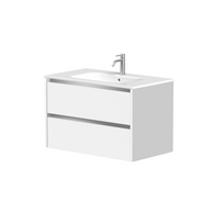 Vonios spintelė Kame City 80cm 2 stalčiai, Be kriauklės, aliuminio profilis, Baltas matinė BU/8-3DR/D02P1