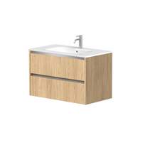 Vonios spintelė Kame City 80cm 2 stalčiai, Be kriauklės, aliuminio profilis, Šviesus ąžuolas BU/8-3DR/35P1