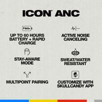 Słuchawki Skullcandy Icon ANC noise cancelling headphones, white | S5IOW-S951 | 0810145320914