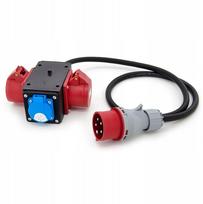 Rozgałęźnik siłowy adapter przenośny IP44 2x16A 5P 400V + 1x 230V + 1,5m kabel OPD 5x2.5mm2 + wtyczka 16A/5 P120WK2M | P120WK2M | 5903068704987