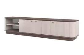 Tv Set Vesper 187 Cm With Open Shelfs - Cashmere / Nut / Gold Handles