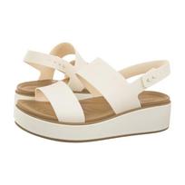 Crocs Brooklyn Matte Wrap Low Wedge Chalk/Tan 211802-00O (CR442-b) sandalai