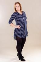Moteriška palaidinė-tunika Koren 22404 01, tamsiai mėlyna / balta, 4XL