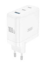 Xo Ce35 tinklo įkroviklis, 100w, 2x Usb-c, 1x Usb, baltas