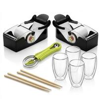 Suši rinkinys "Sushi night": 2 x suši aparatai, 4 x dvigubos stiklinės 350 ml, vaisių peilis, suši lazdelės